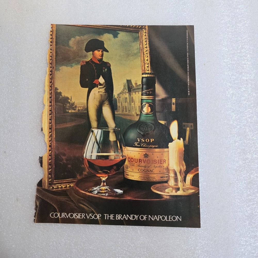 Vintage Print Ad Courvoisier Vsop Cognac Brandy of Napoleon color 8x10.5 1979